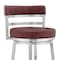 Armen Living Titana 26" Counter Height Swivel Red Faux Leather and Brushed Stainless Steel Bar Stool 840254335165 - alternate 5